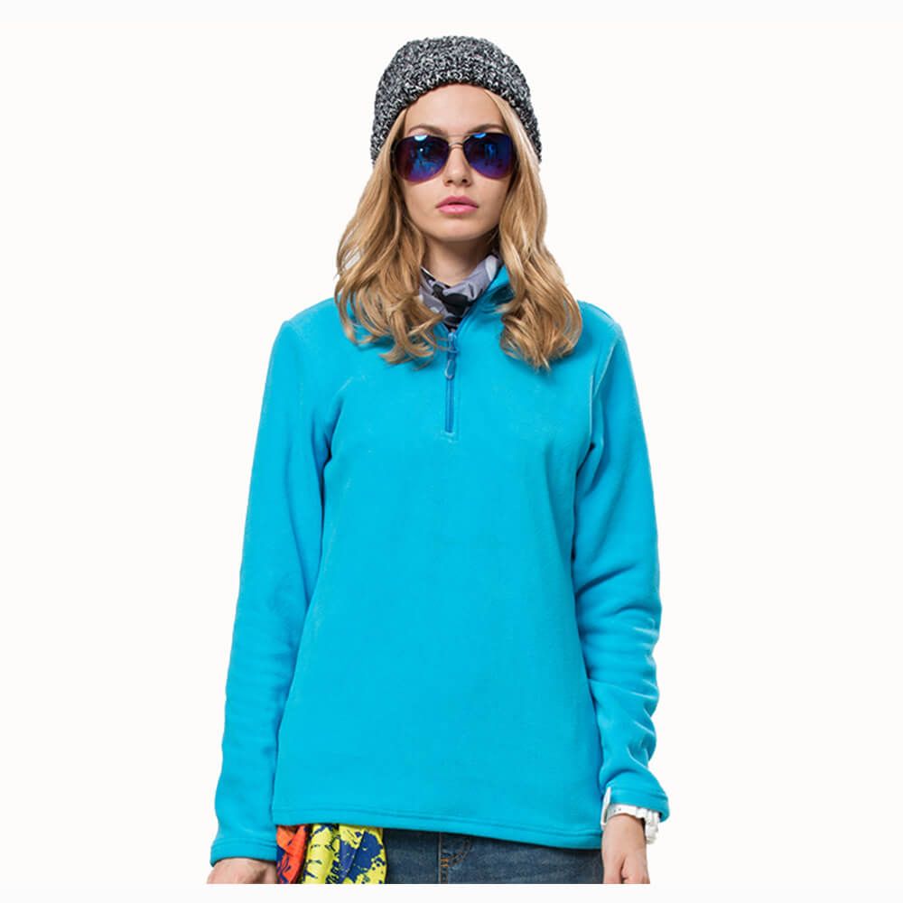 Fashion Women Half Zipper Sweater Pullover Waist Sweater Plus Size Fleece Jumper