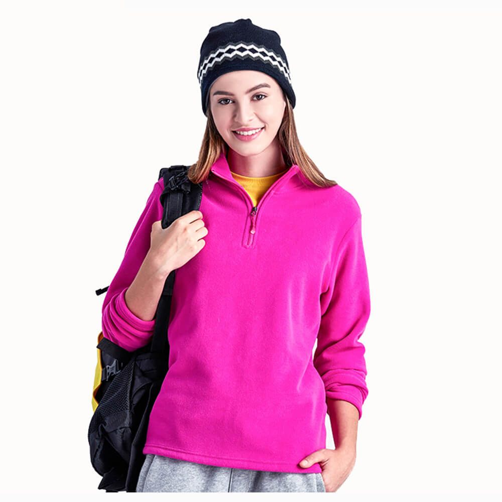 Fashion Women Half Zipper Sweater Pullover Waist Sweater Plus Size Fleece Jumper