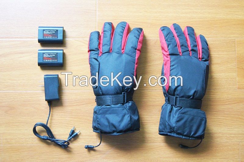 Battery Powered Rechargeable Heated Gloves Insulated Electric Heating Gloves