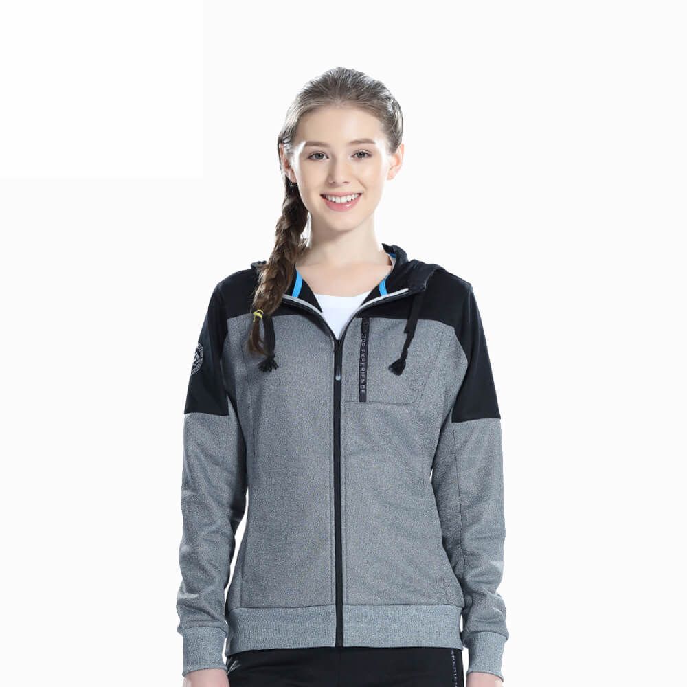 Sports Jacket Women Sweatshirt with Hood Zip-up