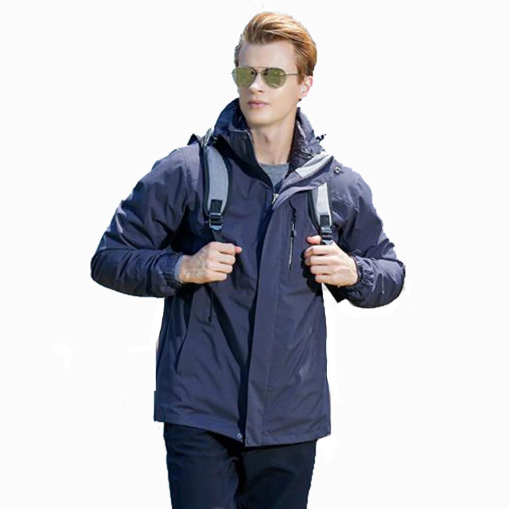 Men Plain Polyester 3M Cotton Lining Thick Waterproof Outdoor Jacket