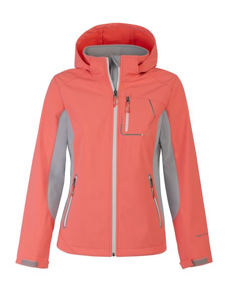 Stretch-woven Cuffs Women Winter Softshell Jacket With Hoo