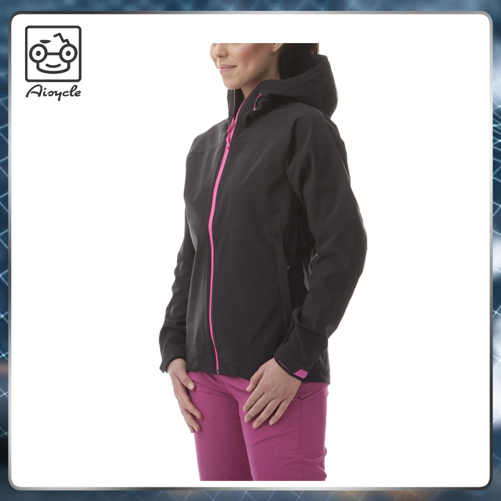 Ladies Black Windbreaker Camping Jacket