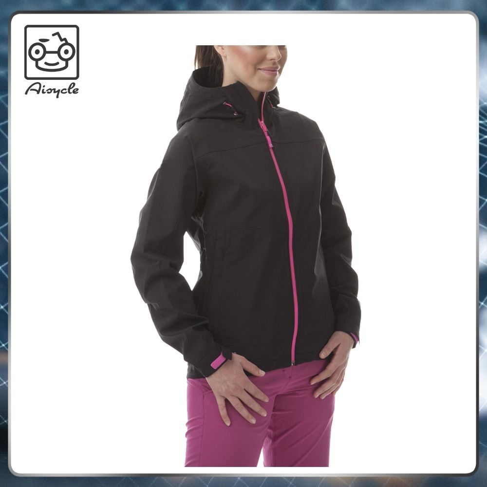 Ladies Black Windbreaker Camping Jacket