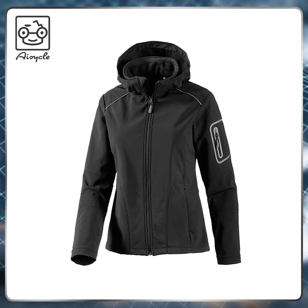 Laser Cut Pocket Hooded Membrane Lightweight Biker Coat Women