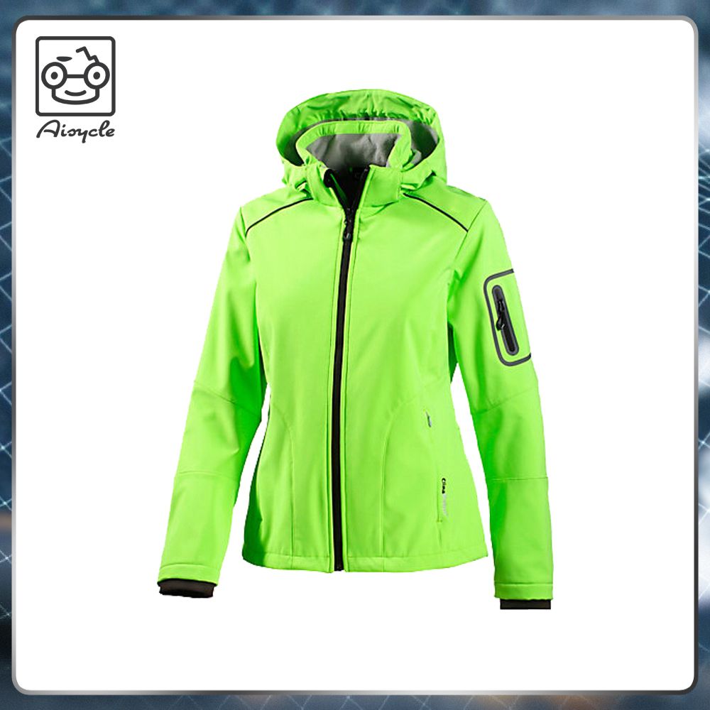 Laser Cut Pocket Hooded Membrane Lightweight Biker Coat Women