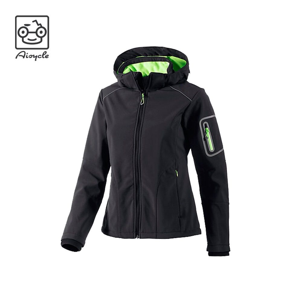 Laser Cut Pocket Hooded Membrane Lightweight Biker Coat Women