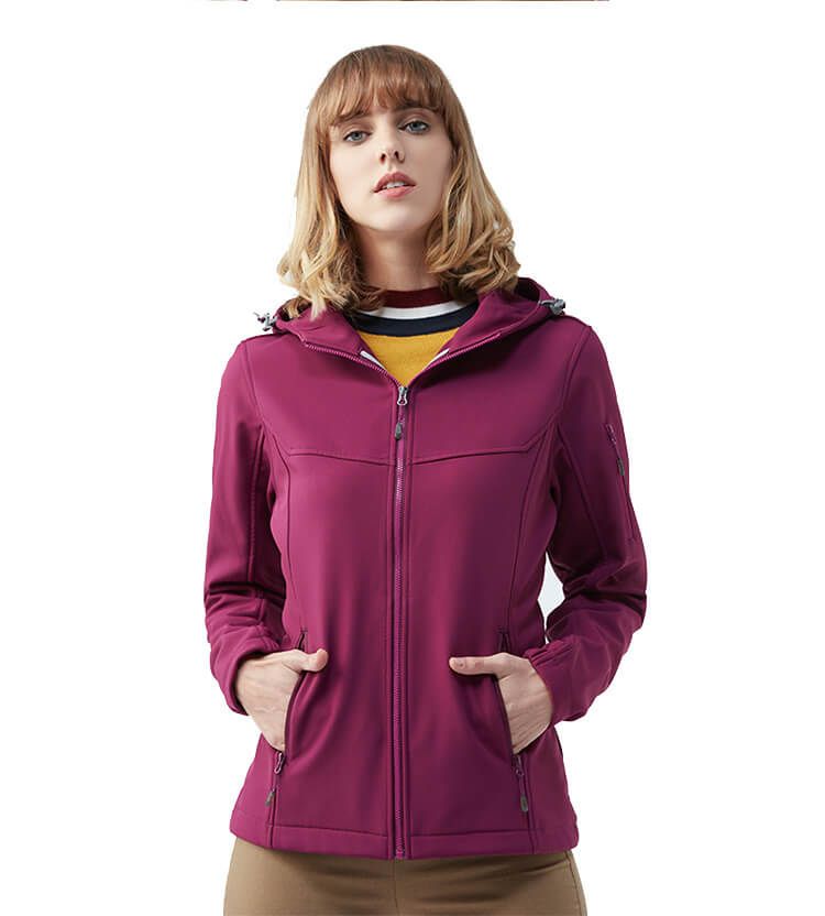 Wholesale Women Clothes Sport Waterproof Hooded Softshell Jacket Size