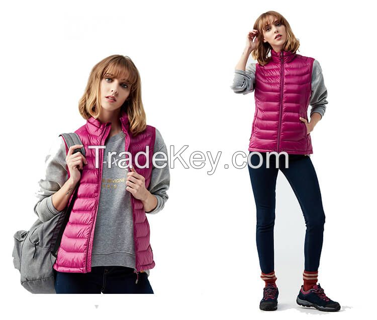 Women High Quality Factory Cire Quilted Vest Polyfiller Waterproof Lady Sleeveless Waistcoats Utility Puffer Vest 