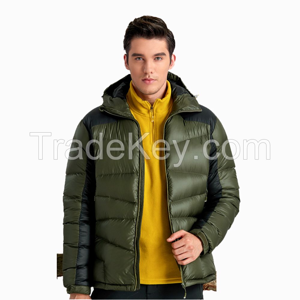 Men Clothing Extra Thick Goose Down Jacket Nylon Fabric
