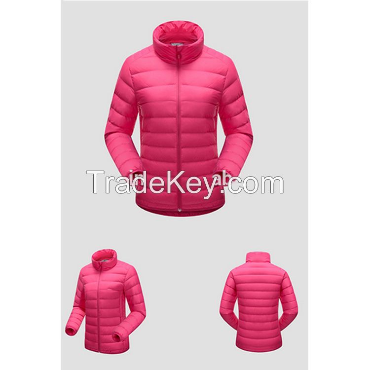 Sports Wear Custom Women Duck Down Jacket Ladies Down Jacket Pink