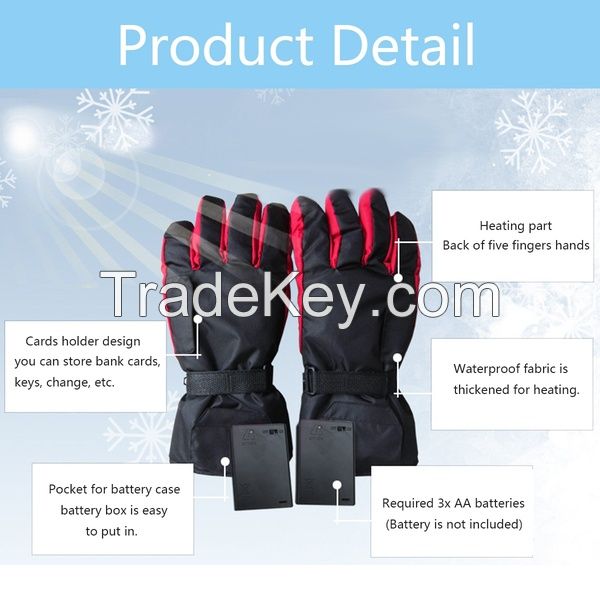 Winter Heating Gloves Hand Warmer Rechargeable Battery Heated Gloves Cycling Gloves 