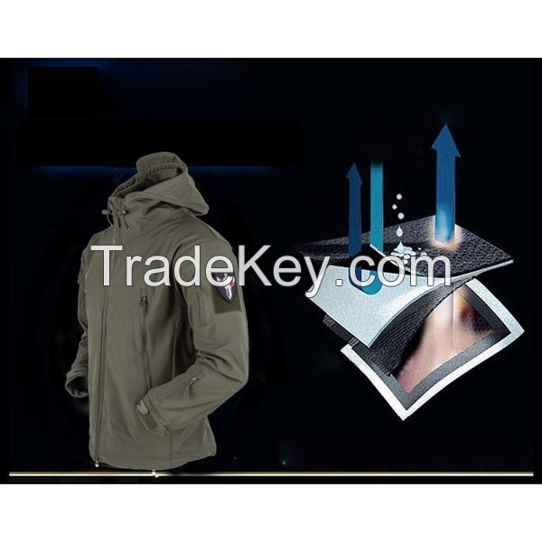 Soft Shell V4 Tactical Military Jacket Waterproof Softshell Jackets Men Army Hoodie Jacket 