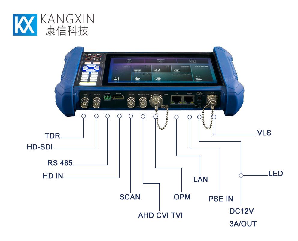 Multifunctional CCTV Tester, 7 inch retina display, IPC H.265, HDMI, ONVIF