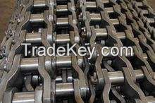 Heavy duty curved roller chain