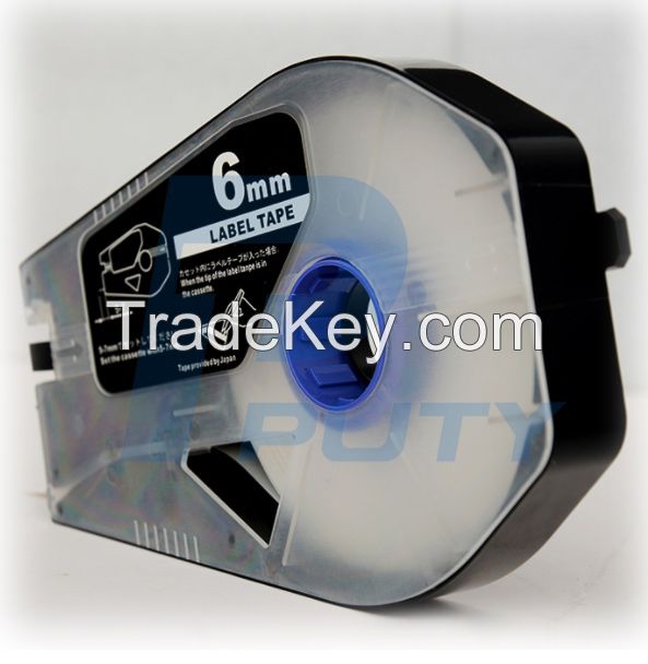 New products compatible 6mm White CH1106W label tape casstte for Canon cable id printer Mk2000