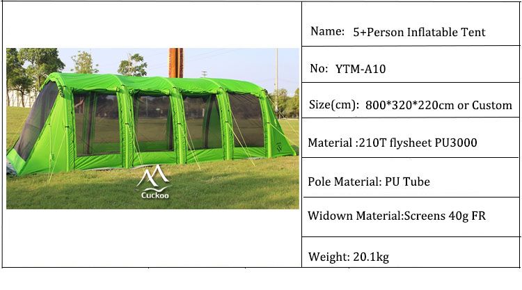 Outdoor Portable Durable Traveling 12 person Inflatable Camping Family Tent