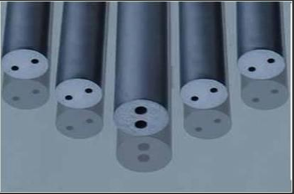 Solid Tungsten Round Bar / Double Straight Central Holes Tungsten Carbide Stock