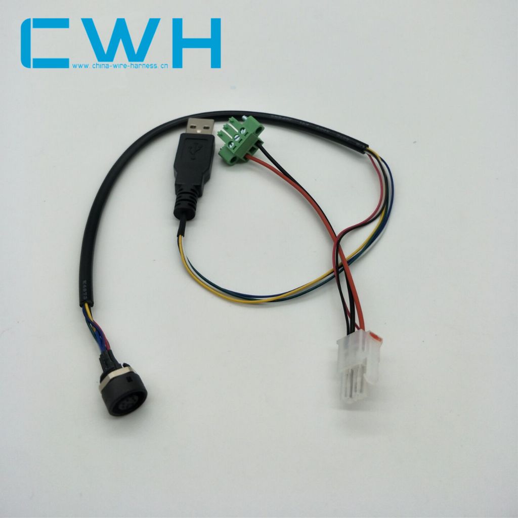 CWH custom wire harness USB electronic amphenol connector PCB cable assembly