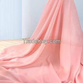 &acirc;Chiffon Sheer Fabric Plain Soft Lightweight Polyester Woven Dressmaking Material