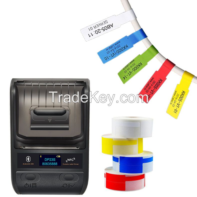 DeTong DP23S 58mm Portable barcode label Printer with USB Bluetooth NFC for Cable Label Printing, Retails