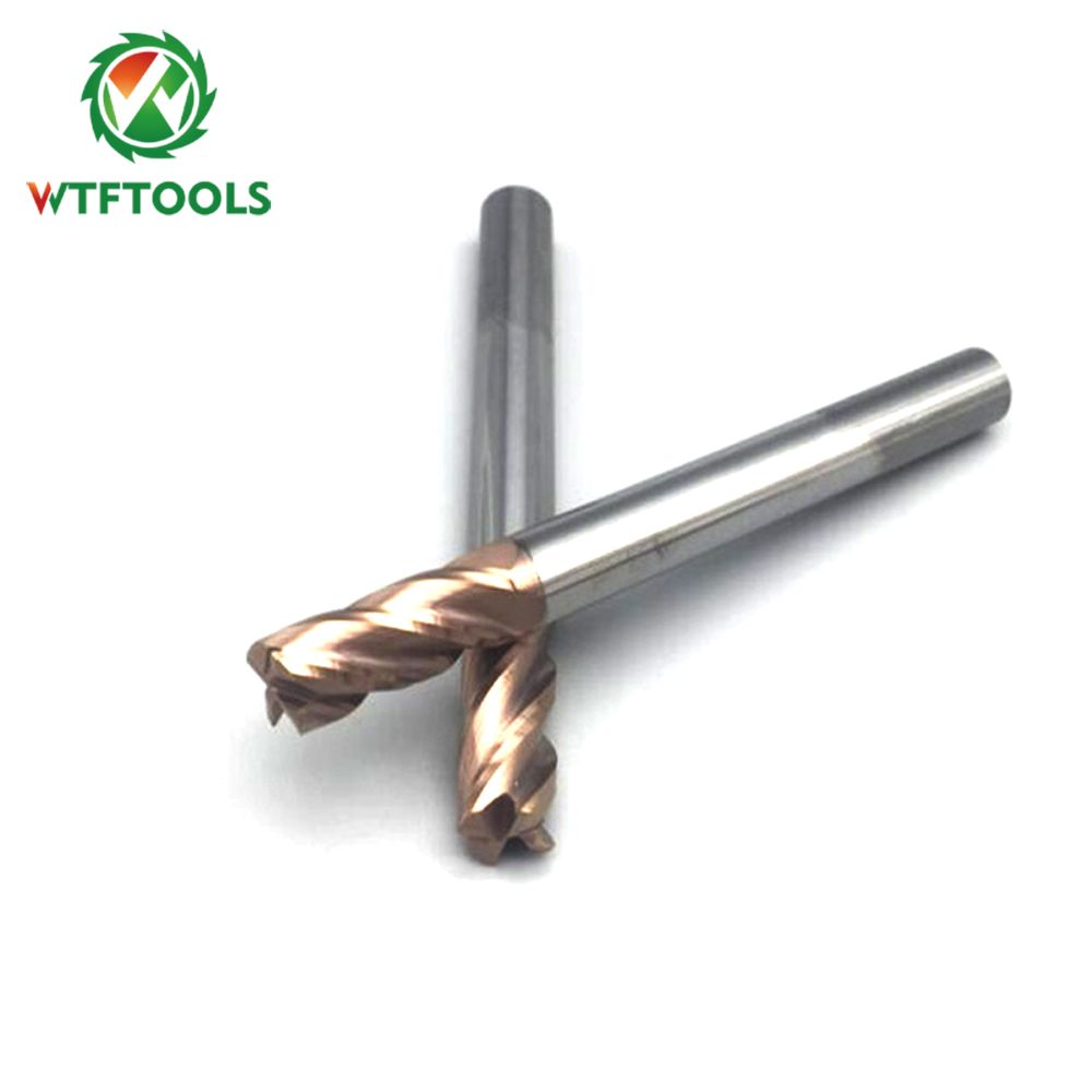 wtftools 4 Flutes Tungsten Carbide End Mill Cutters For CNC Milling Machinery