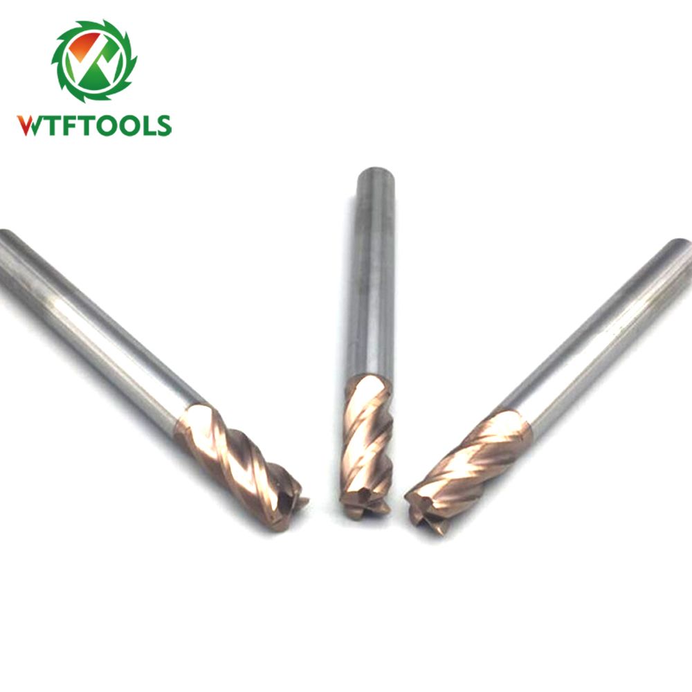 wtftools 4 Flutes Tungsten Carbide End Mill Cutters For CNC Milling Machinery