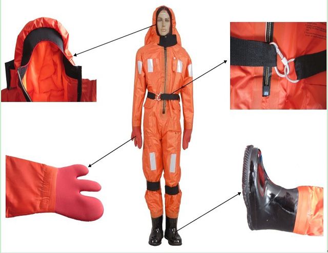 Solas lifesaving fire fighting suit marine immersion suit