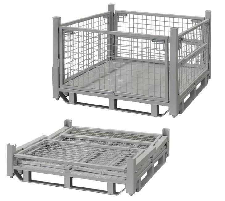 Foldable collapsible stackable pallet stillage Storage Logistic Transportation Cage Container Box