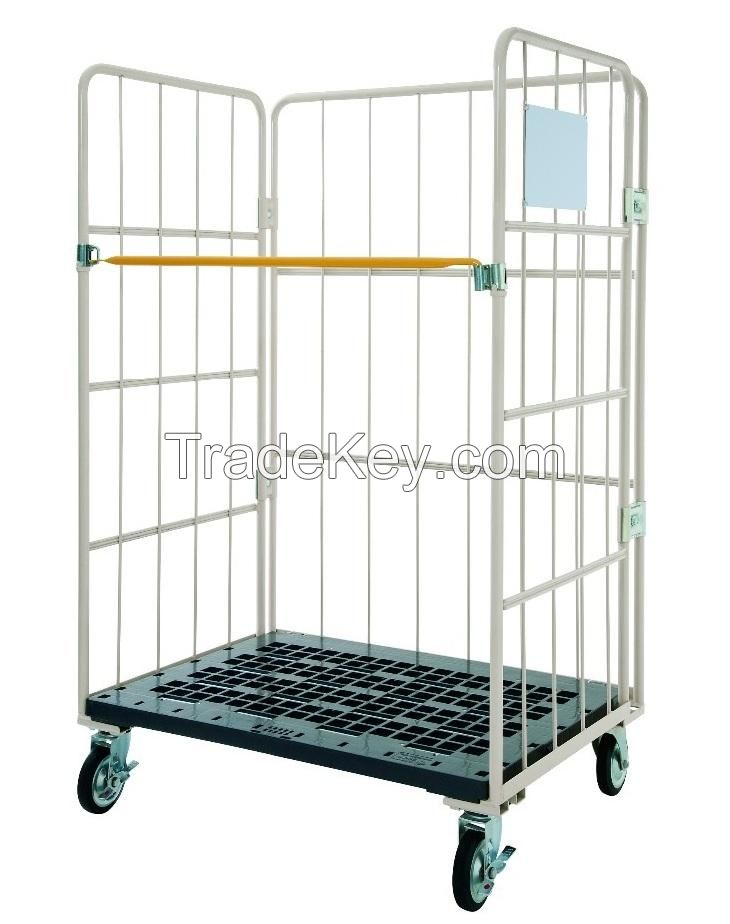 Foldable collapsible assembly Roll Container Trolley Rolling Cage Storage Logistic Transportation