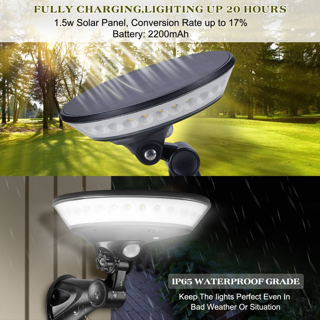 2019 Newest design Solar wall  light UFO shape solar motion sensor light high brightness