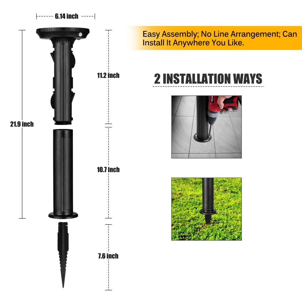 Solar pathway light high bright solar garden light