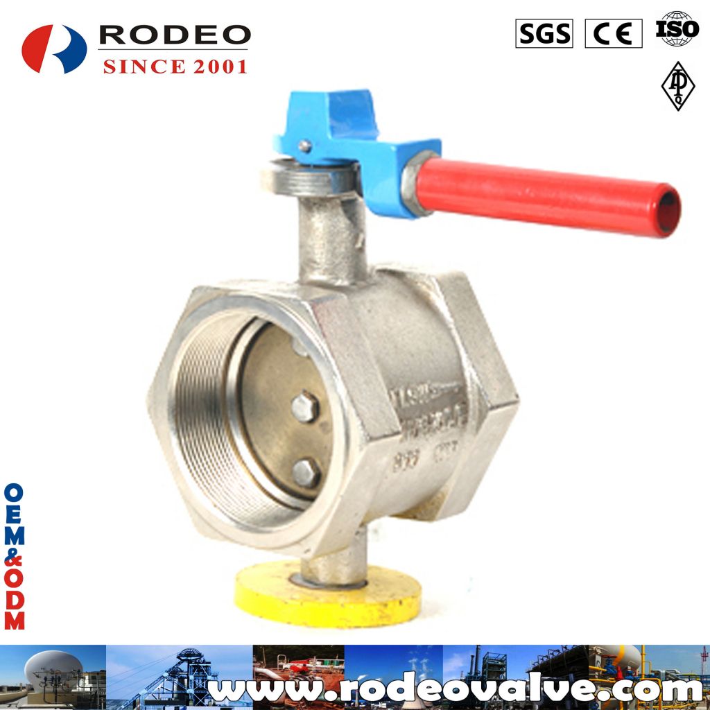 Threaded butterfly valve