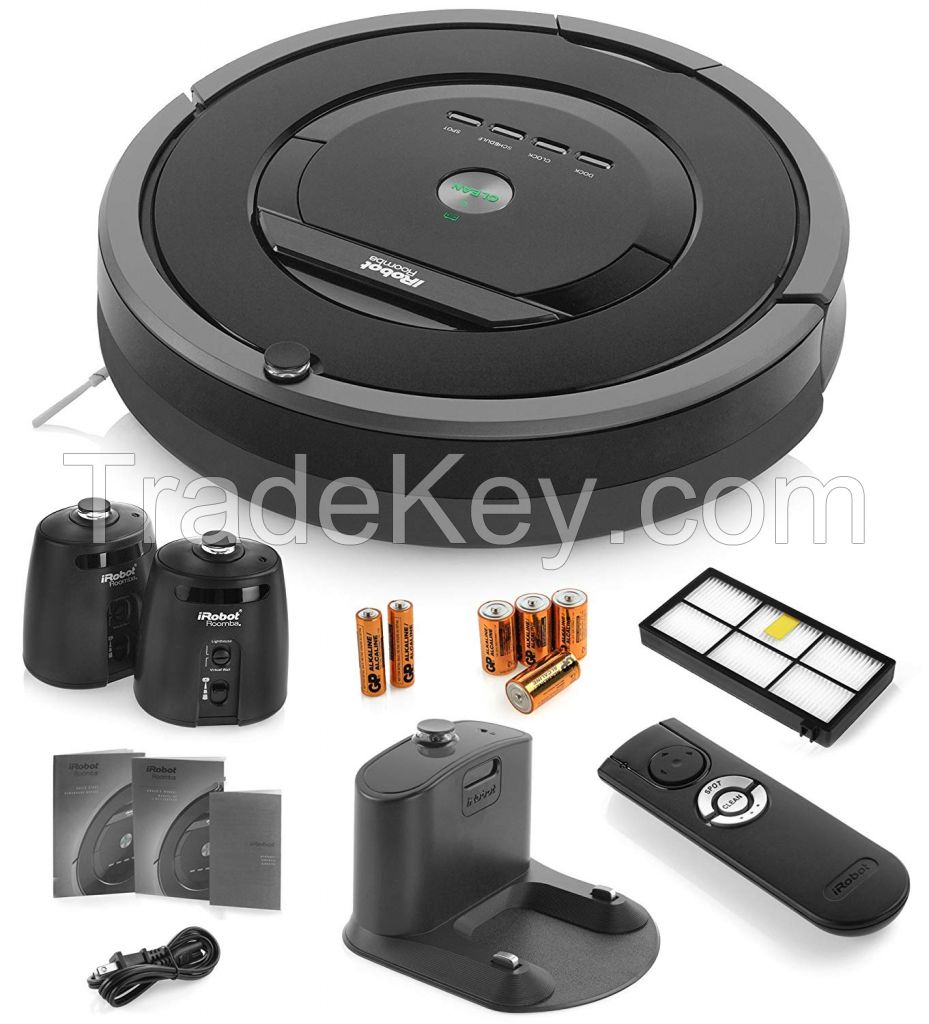 iRobot Roomba 880 Vacuum Cleaning Robot with 2 Virtual Wall Lighthouses (Batteries Included), HEPA Filter, Remote Control (Batteries Included), Dock Station and Manuals