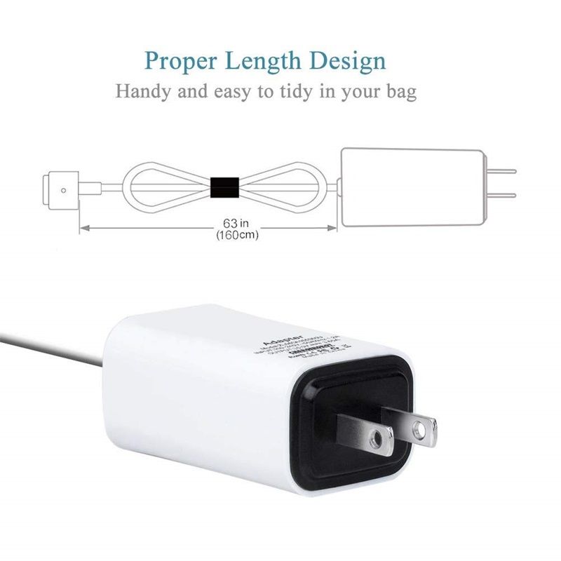 Mini Charger for MacBook Pro 13 inch Retina 60W Magnetic 2 T-Tip Wall Charger (Made After Late 2012) mbp A1425 A1435 A1465 A1502