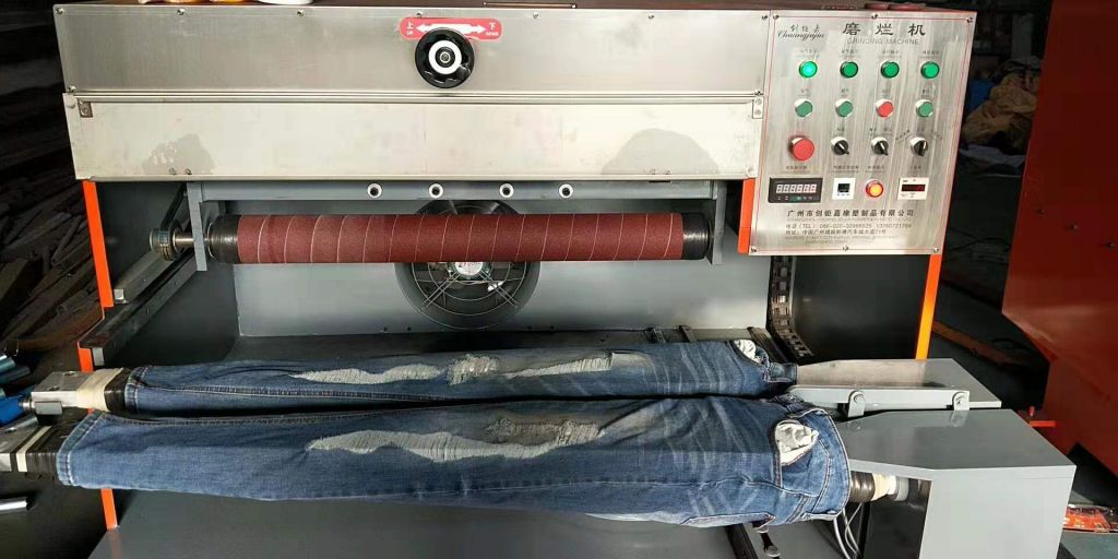 Jeans grinding machine jeans destory