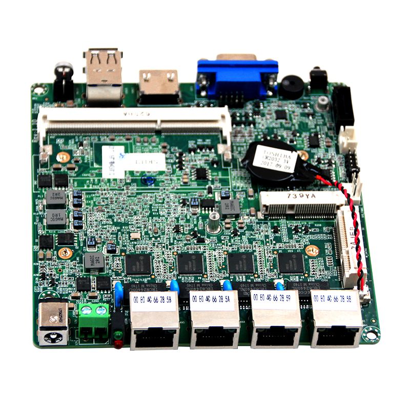 1*Mini-PCIe 1*USB2.0 1*USB3.0 DDR3 8GB Ram Industrial Motherboard support Rich I/O Port and 4*I211AT Gigabit Ethernet