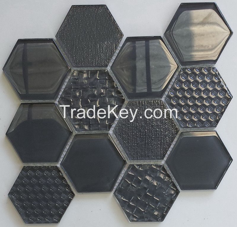 Waterjet Glass Mosaic - MD-1213HEXMS1P