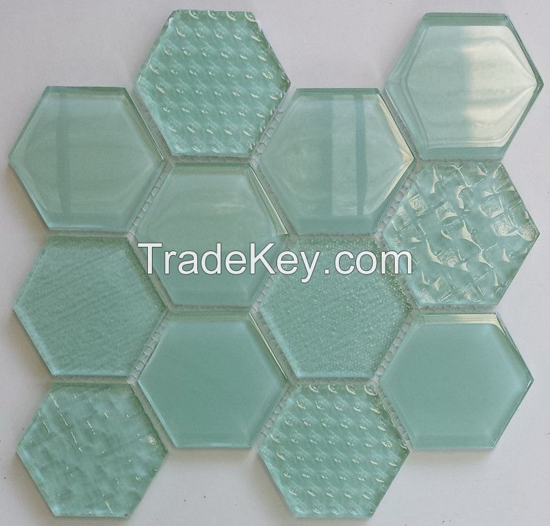 Waterjet Glass Mosaic - MD-1073HEXMS1P