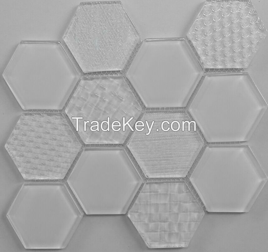 Waterjet Glass Mosaic - MD-1013HEXMS1P