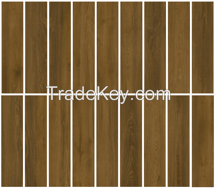 Porcelain tile - BROWN OAK- GLAZED (18 FACES)