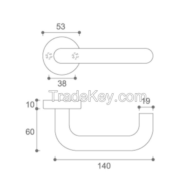 304 Stainless Steel Fire-Proof Door Handle Lock/ Keyhole Door Pull Handle with Excellent Quality