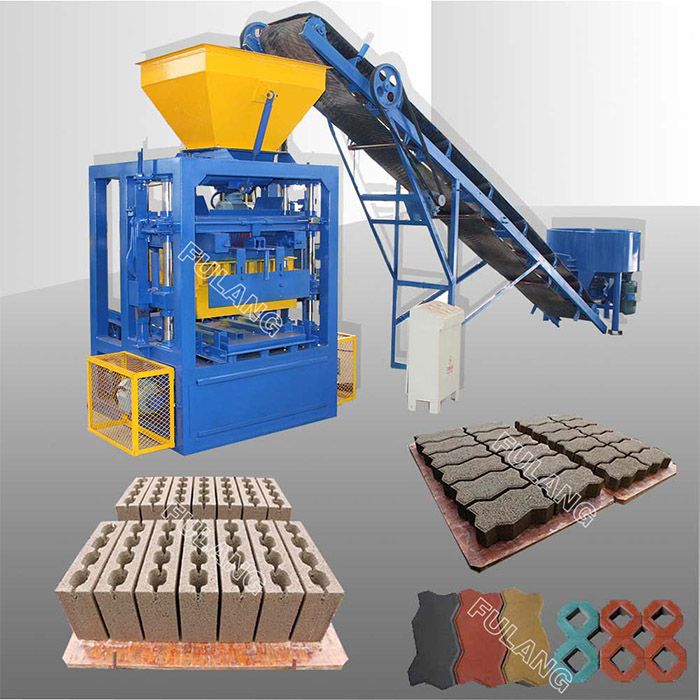 semi-automatic concrete hollow block cement brick making machine