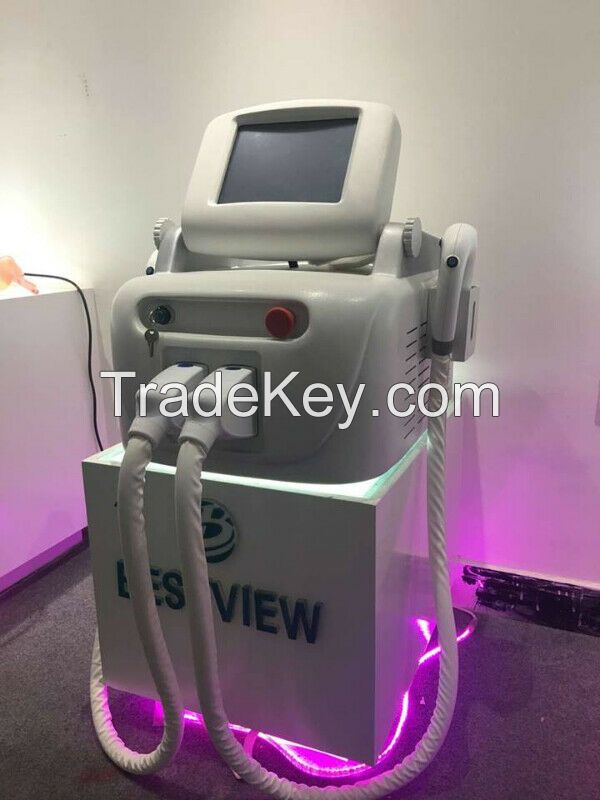 CE ISO13485 TUV Approved Multifunctional SHR/IPL+ Nd Yag Laser hair removal Tattoo Removal Machine