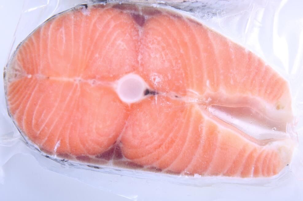 Frozen salmon portion