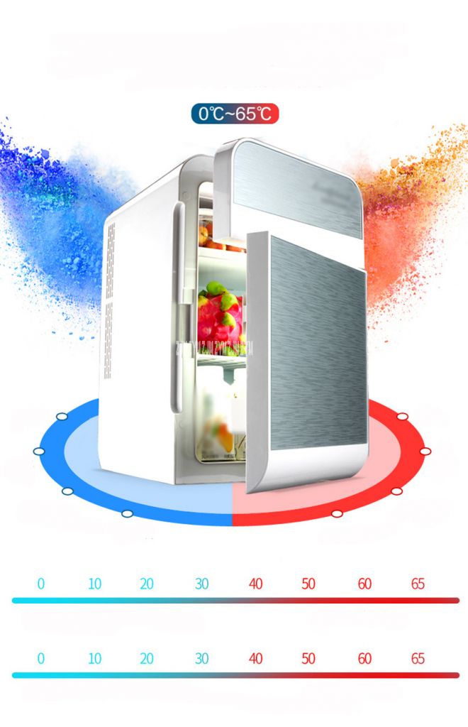 20L Car Home Refrigerator Mini Fridge AC220V/DC12V Warmer Multi-function Travel Refrigerator Portable Electric Icebox F-L20SA