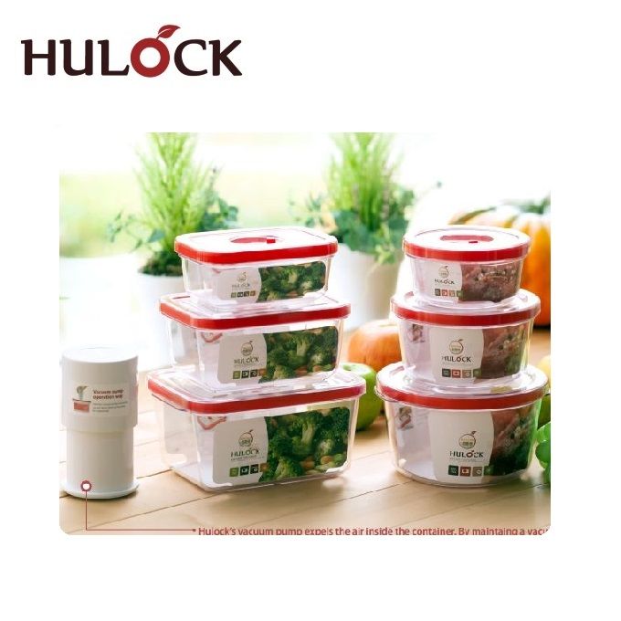 Hulock vacuum airtight storage container with pump - 6pcs combo