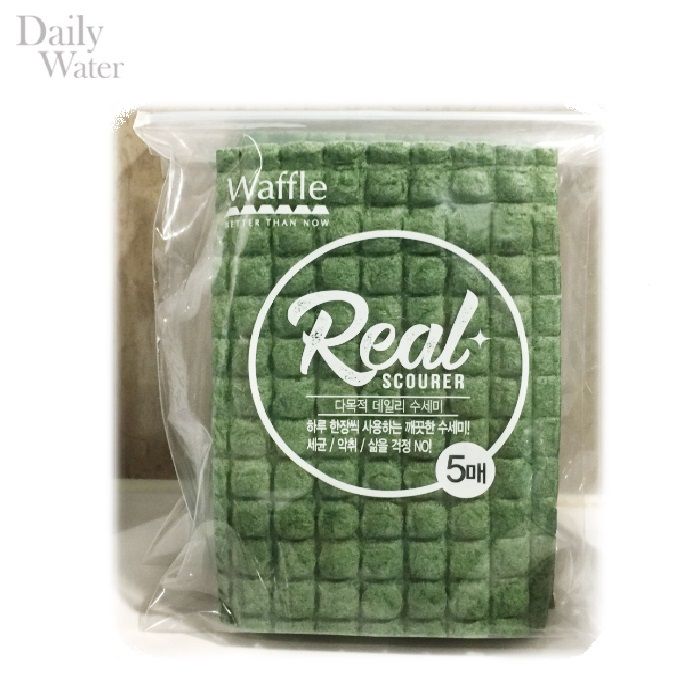 Waffle shaped disposable antibacterial scourer