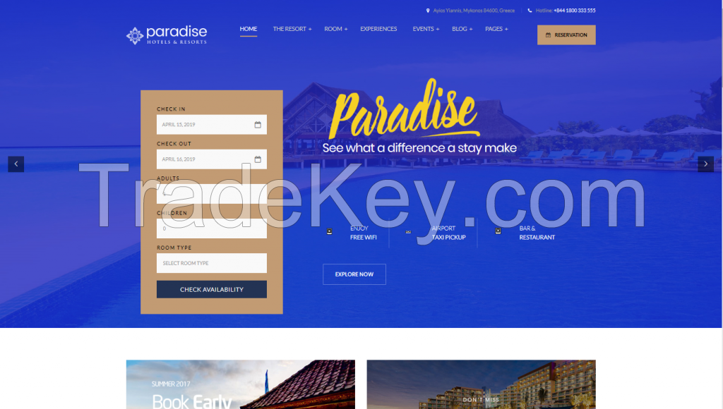 Website Hotel, Villa, Resort