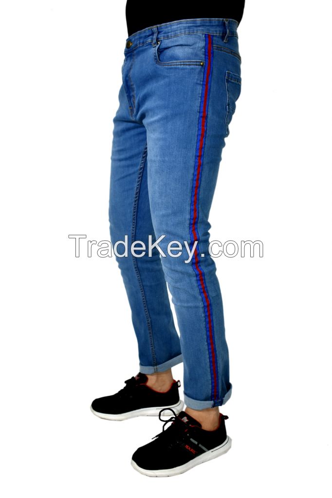 Blue Side Stripe Jeans